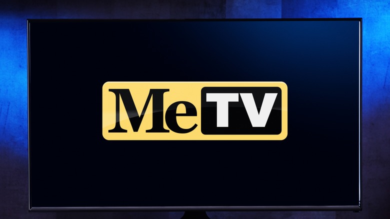 TV displaying the logo of MeTV, one of the most popular digital subchannels