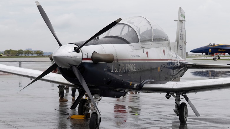 A T-6A Texan II sitting on tarmac