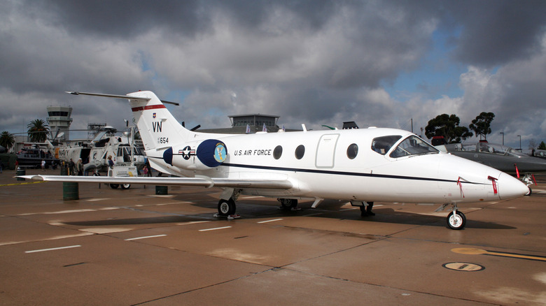 T-1A Jayhawk on runway at an airshow