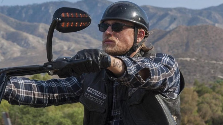 Jax Teller riding his motorcycle