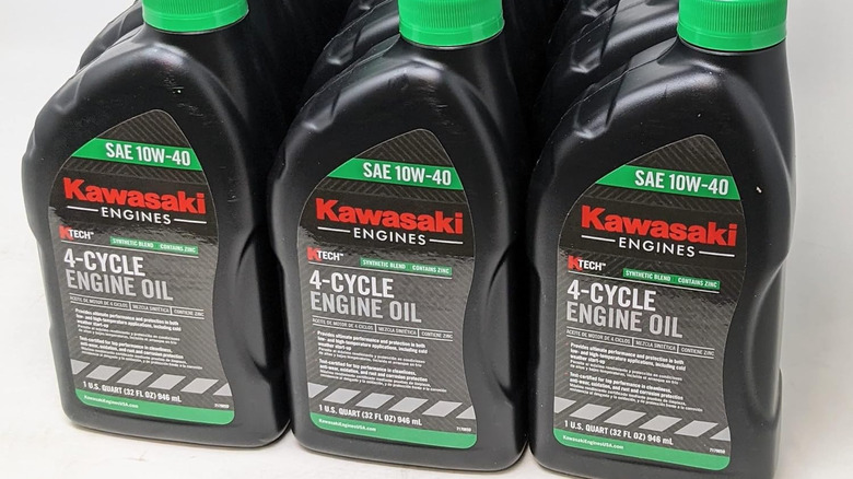 bottles of Kawasaki oil