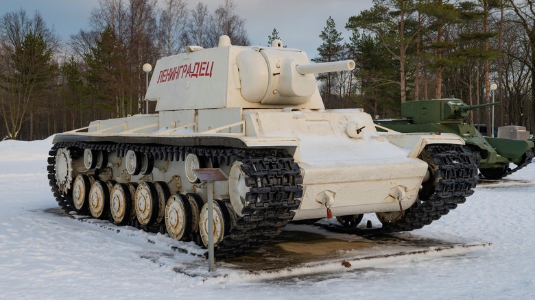 KV-1 tanks on display outdoors