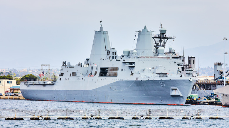 USS Portland firing laser