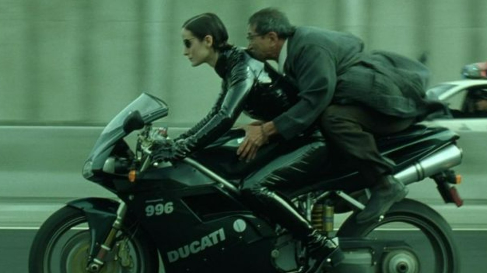 What Motorcycle Did Carrie-Anne Moss Ride In The Matrix Reloaded?