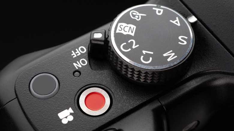 Dial on a camera with modes