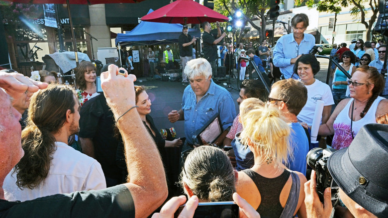 Jay Leno greeting fans