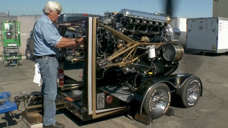 Jay Leno running a Merlin aircraft engine