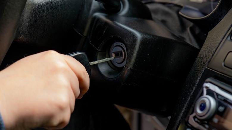 Key entering vehicle ignition