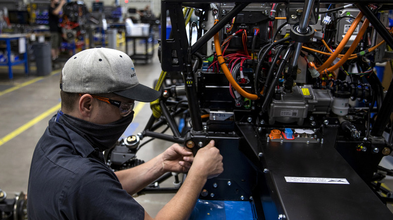 Arcimoto FUV under construction at plant