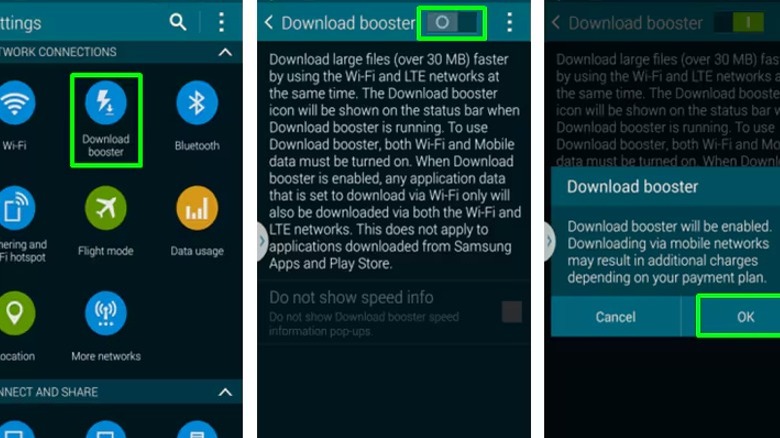 Download Booster options on Android