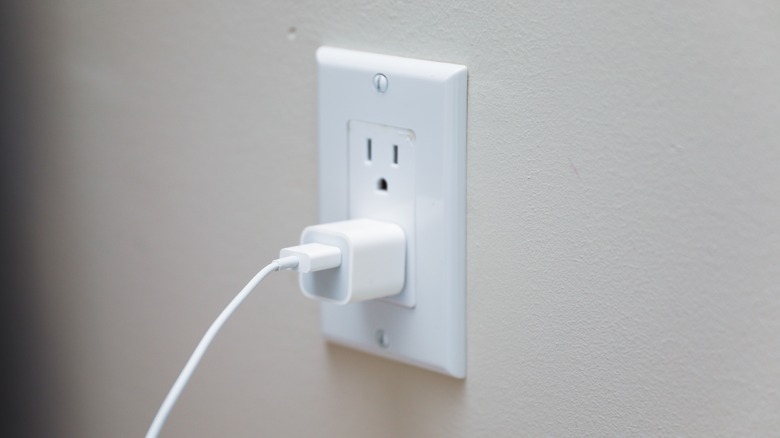 Device plugged into wall outlet