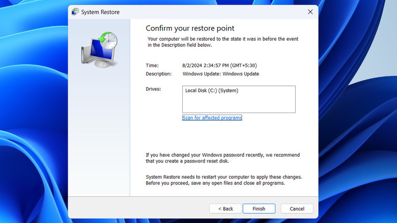 System Restore on Windows PC