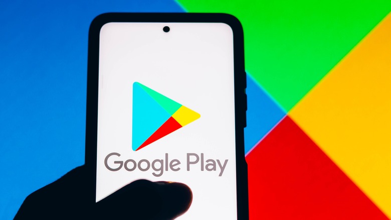 Google Play logo on screen