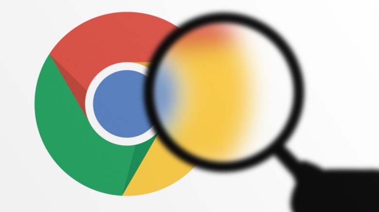 Chrome logo with magnifying glass