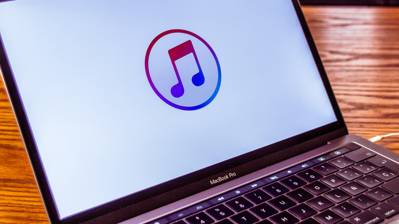 iTunes logo on a MacBook screen