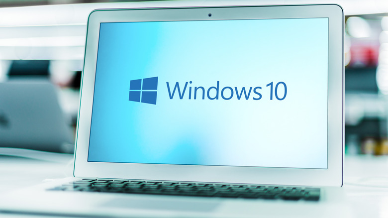 Windows 10 on laptop screen