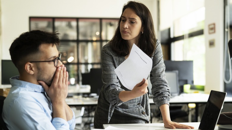 Office colleagues arguing