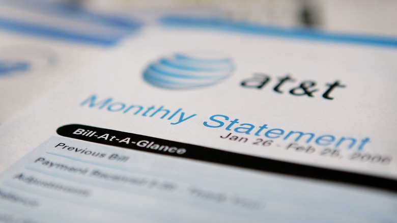 AT&T monthly statement