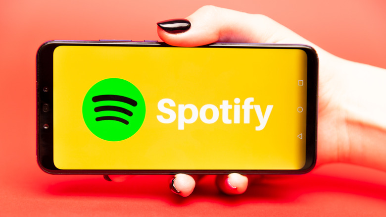 Spotify logo on smartphone screen