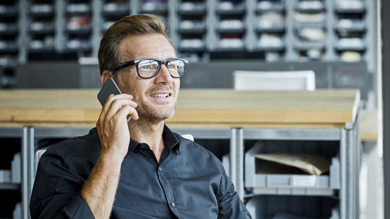 man talking on phone