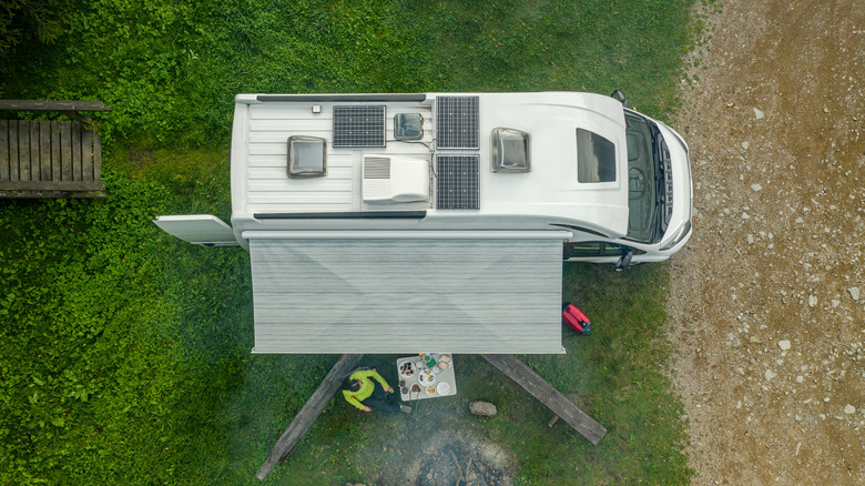 RV with solar panels