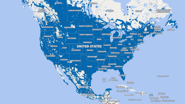 AT&T North American coverage map