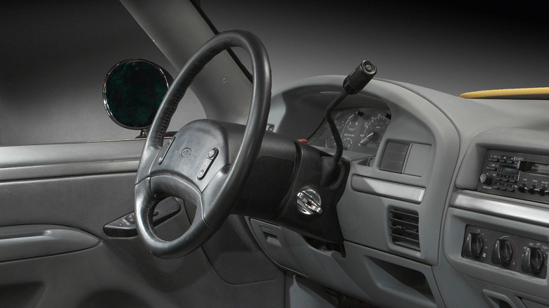 Interior shot from the 1993 Ford Power Stroke concept, showing the automatic shifter