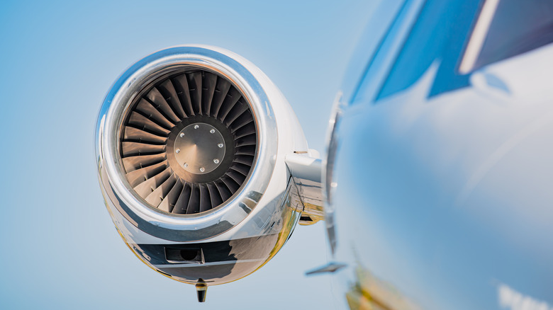 A turbofan engine with the fan clearly visible