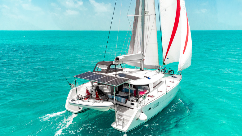 Solar panels on boat