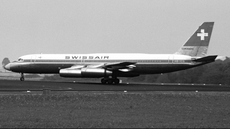 a Swissair Convair 990 Coronado