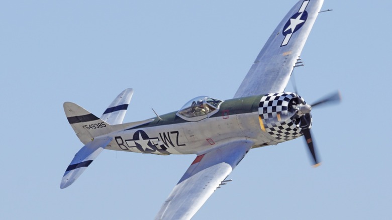 WWII era P-47 Thunderbolt in flight