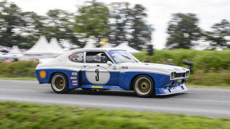 Ford Capri RS race car driving on track