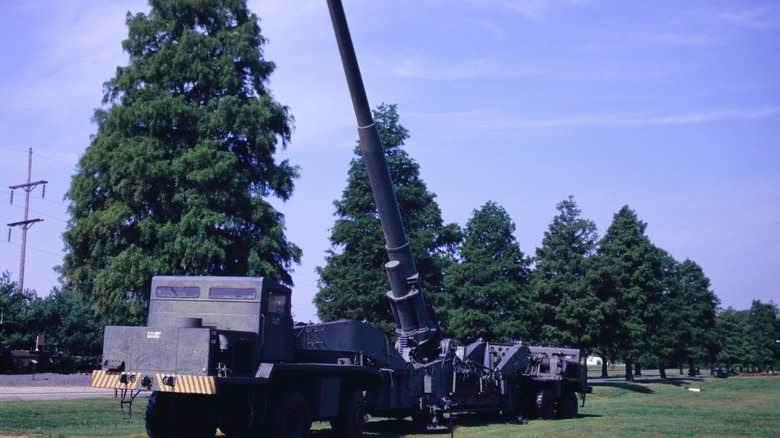 Large cannon pointed up