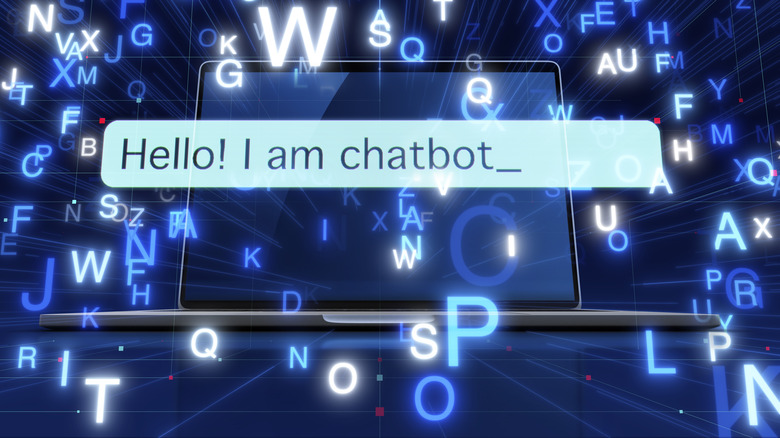 Laptop hello chatbot illustration