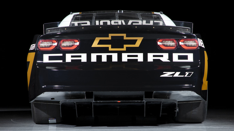 Rear of NASCAR ready Camaro