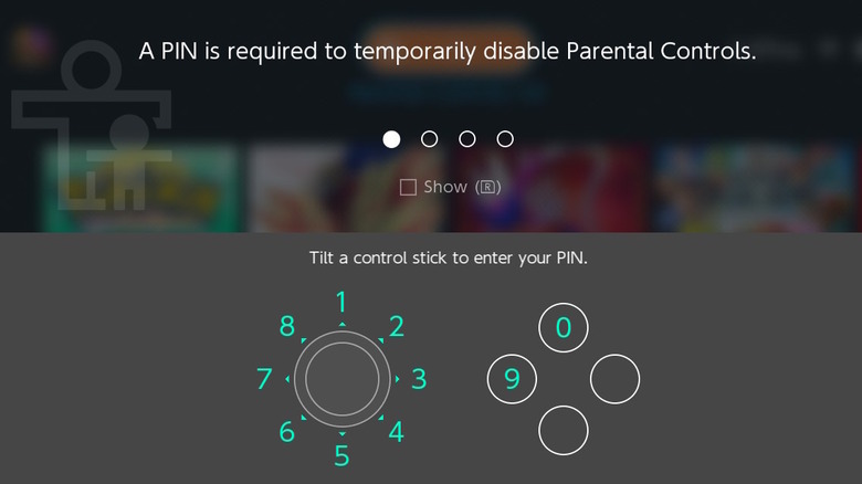 Parental Controls screen on Nintendo Switch