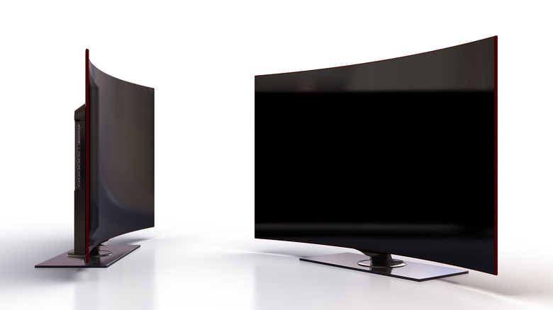 curved TVs side view