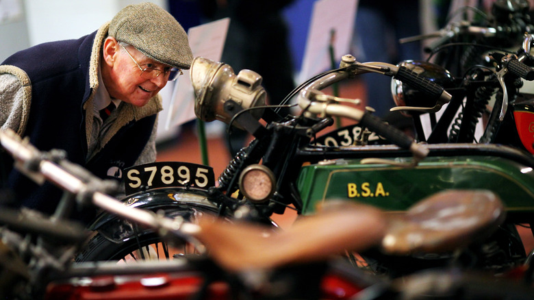 A BSA at a motor show