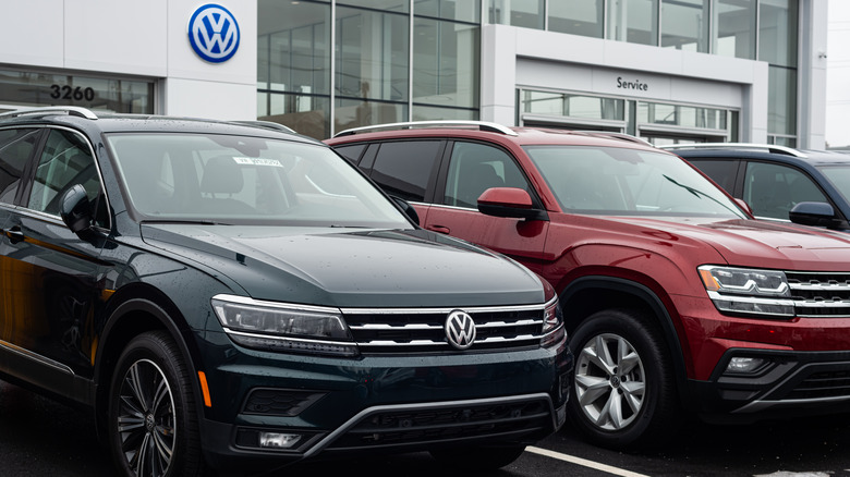 Volkswagen VW SUV at dealership parked