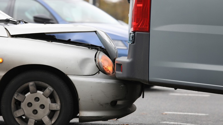 Two cars colliding