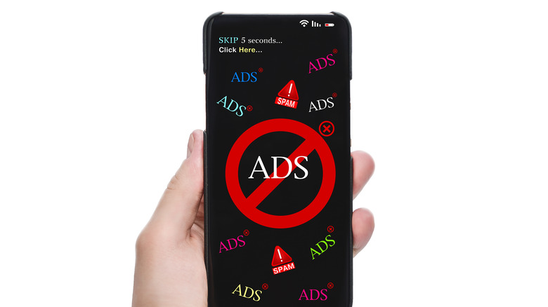 Phone with ads blocked