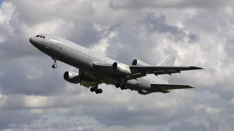 A Lockheed L1011 Tristar airborne at Amsterdam Airport Schiphol.