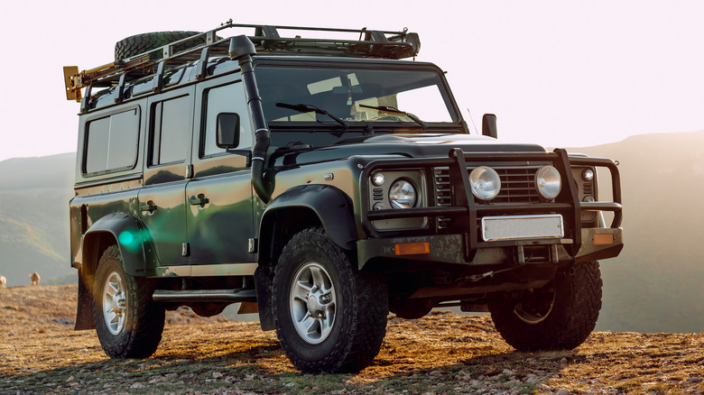 4WD vehicle on mountain terrain