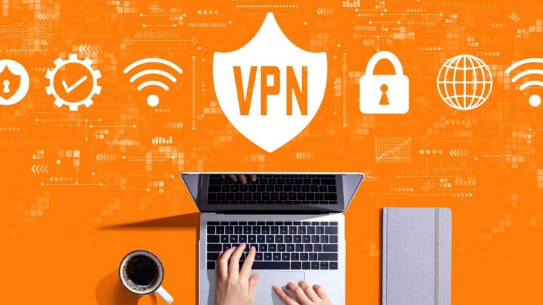 Laptop with VPN logo