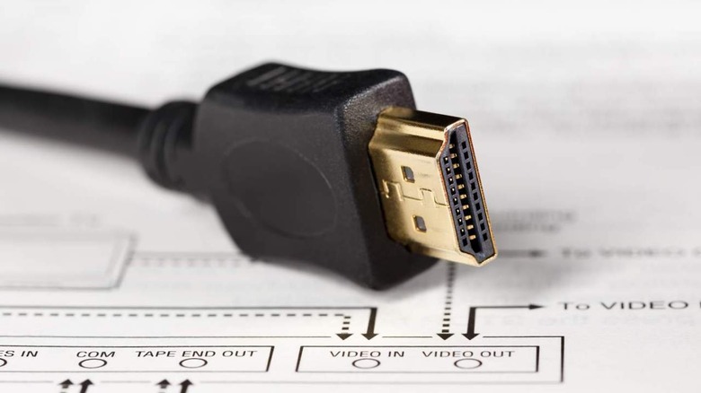 golden HDMI connector cable