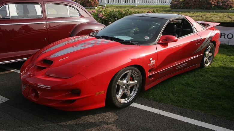 Red fourth-gen Pontiac Trans Am WS6