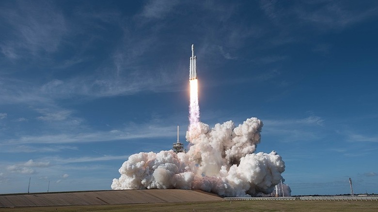 launch of the SpaceX Falcon Heavy Rocket