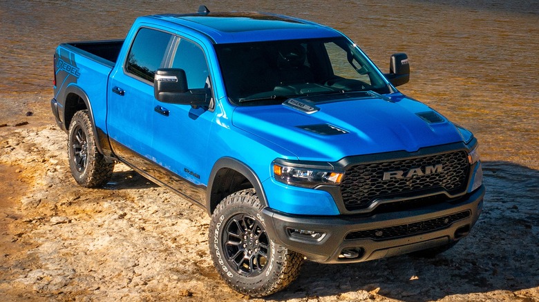 2025 RAM 1500 Rebel In Blue Parked In The Desert