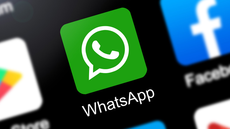 Whatsapp icon on a phone screen.