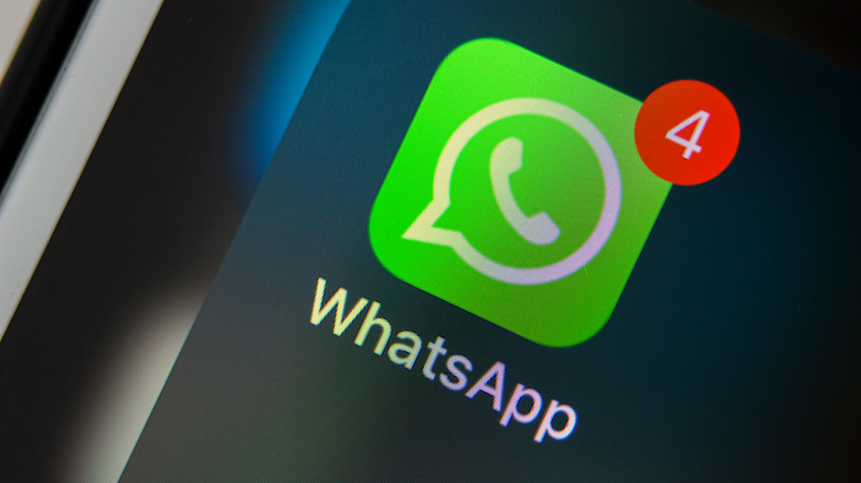 WhatsApp app logo on screen